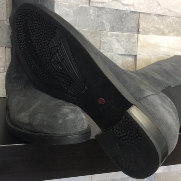 Blondo Ellie Waterproof Grey Suede Knee High Riding Boot - Picture 10 of 12